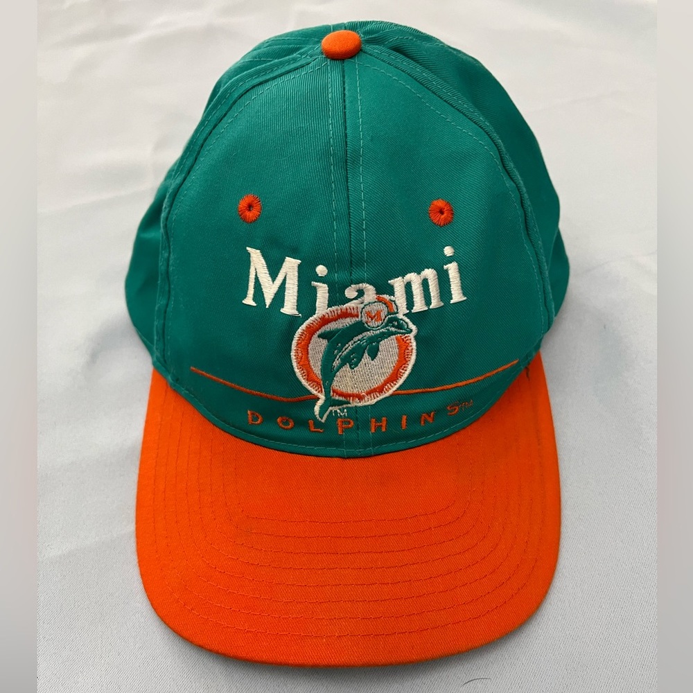 Vintage 90’s MIAMI DOLPHINS teal flat rimmed hat cap | OS
